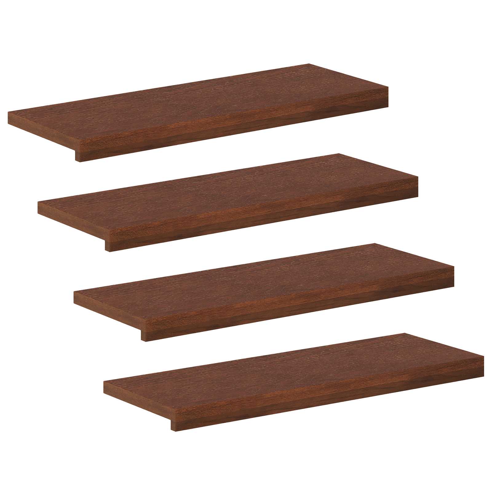 Gradini per Scale 4 pz 70 x 30 x 2 cm Marrone Scuro