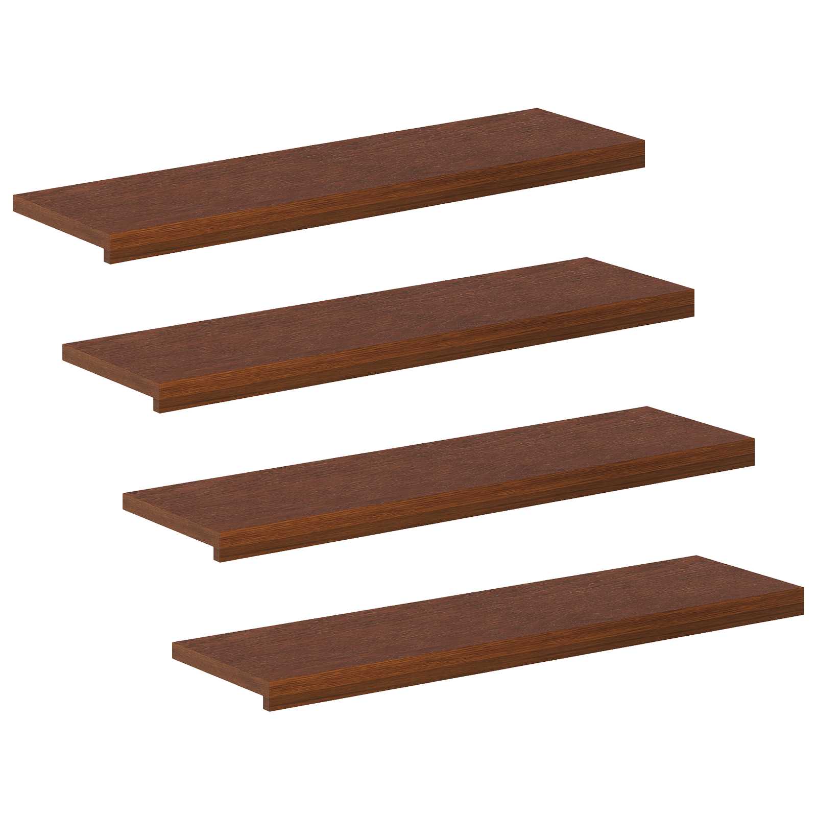 Gradini per Scale 4 pz 90 x 30 x 2 cm Marrone Scuro