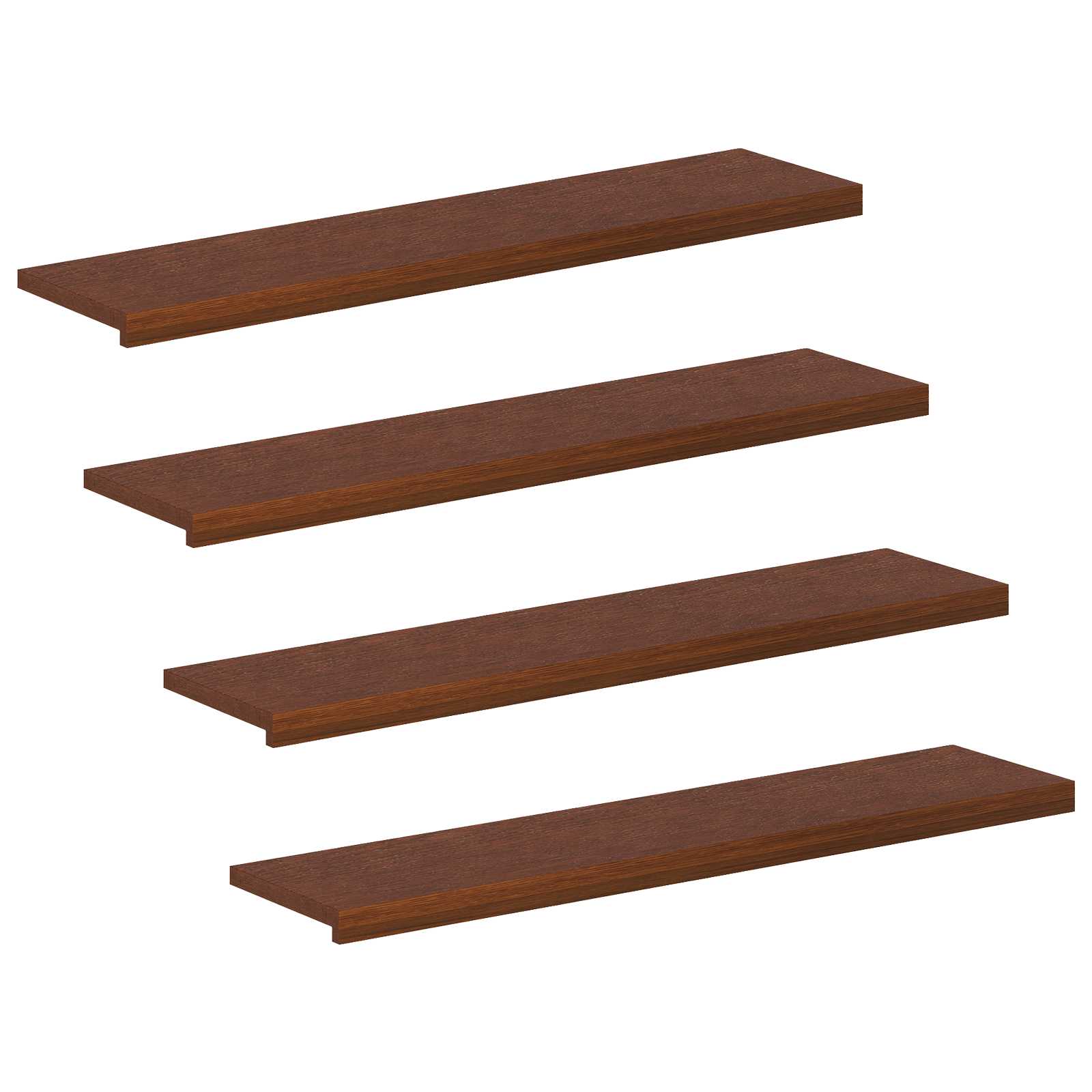 Gradini per Scale 4 pz 110 x 30 x 2 cm Marrone Scuro