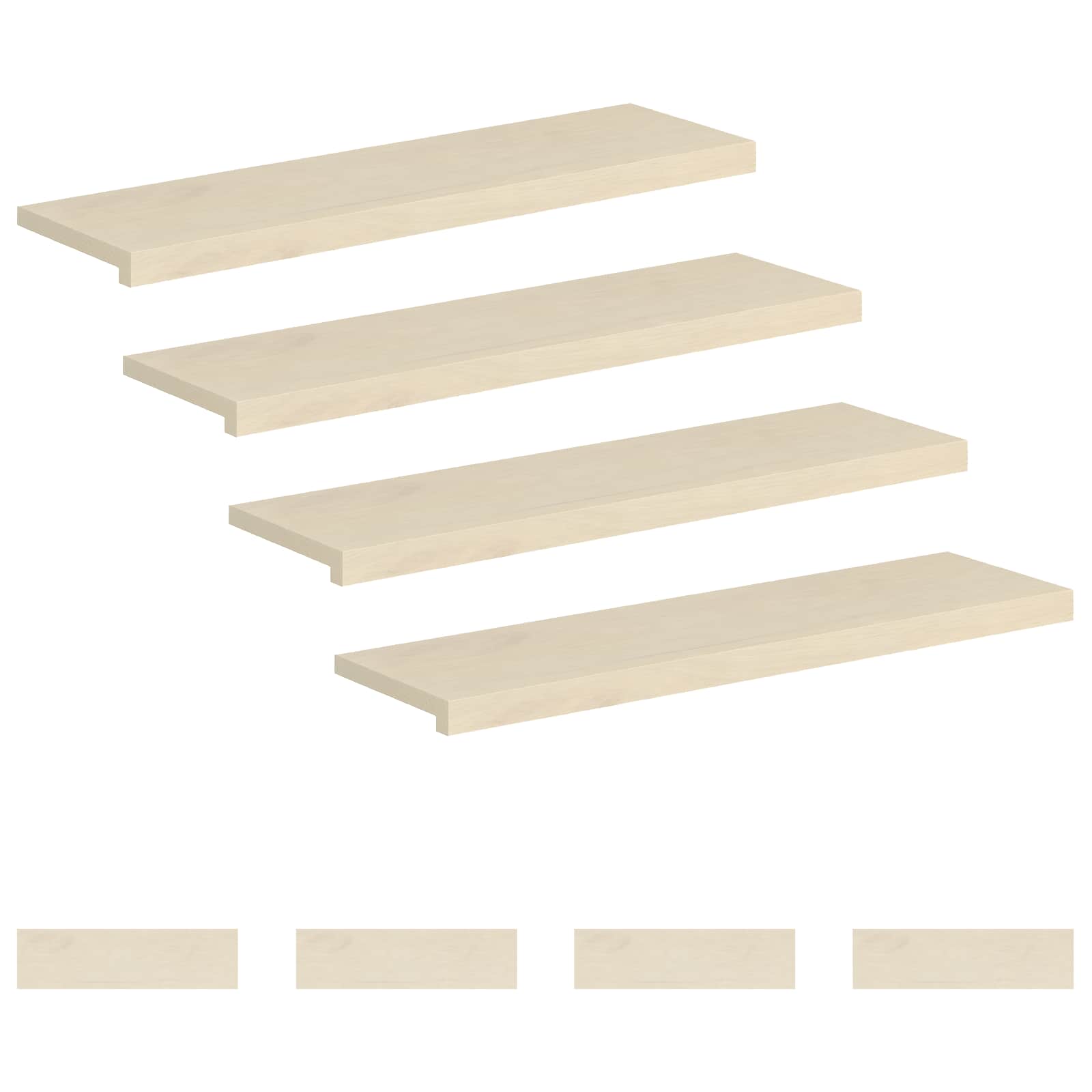 Gradini per Scale 8 pz 90 x 25 x 2 cm Bianco