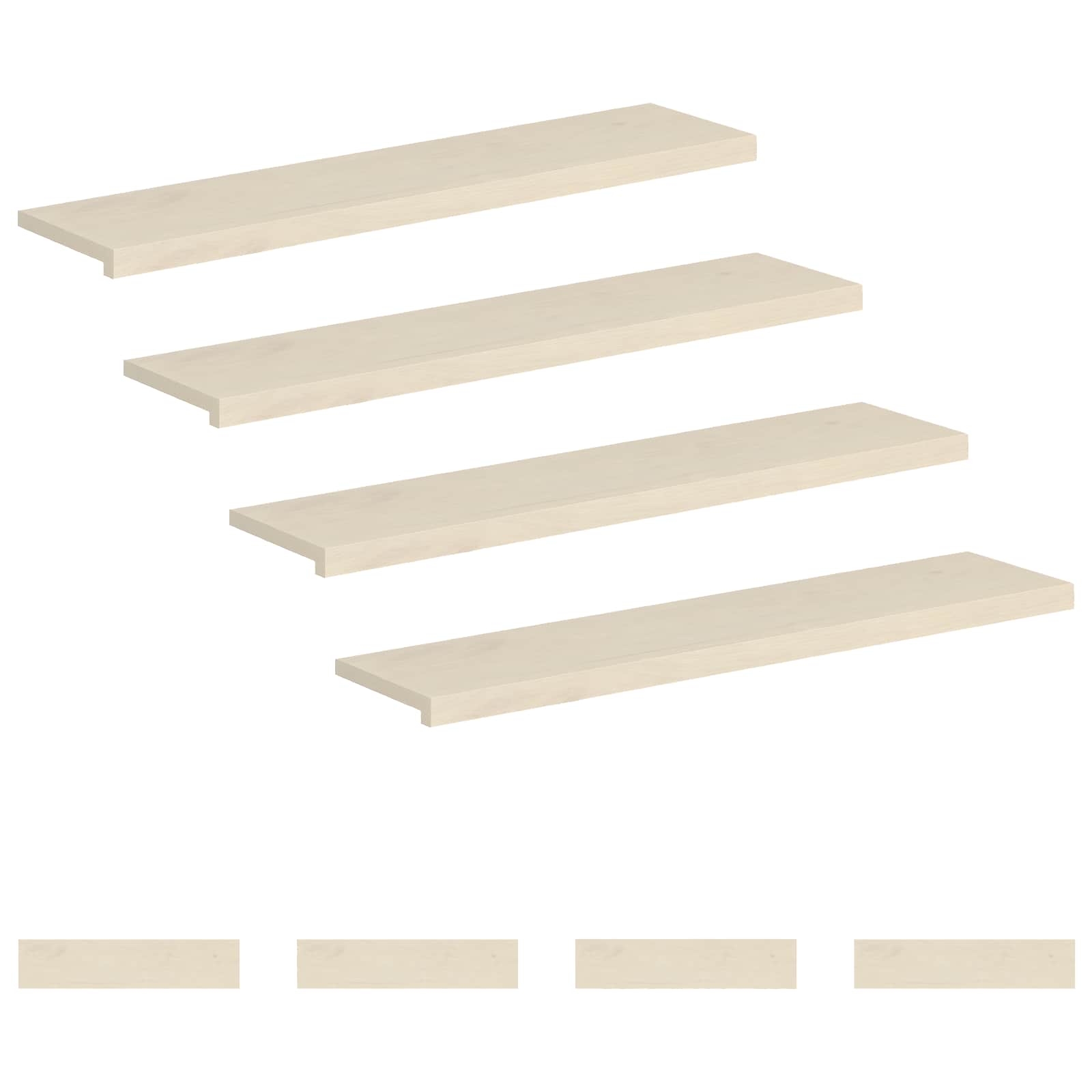 Gradini per Scale 8 pz 120 x 25 x 2 cm Bianco