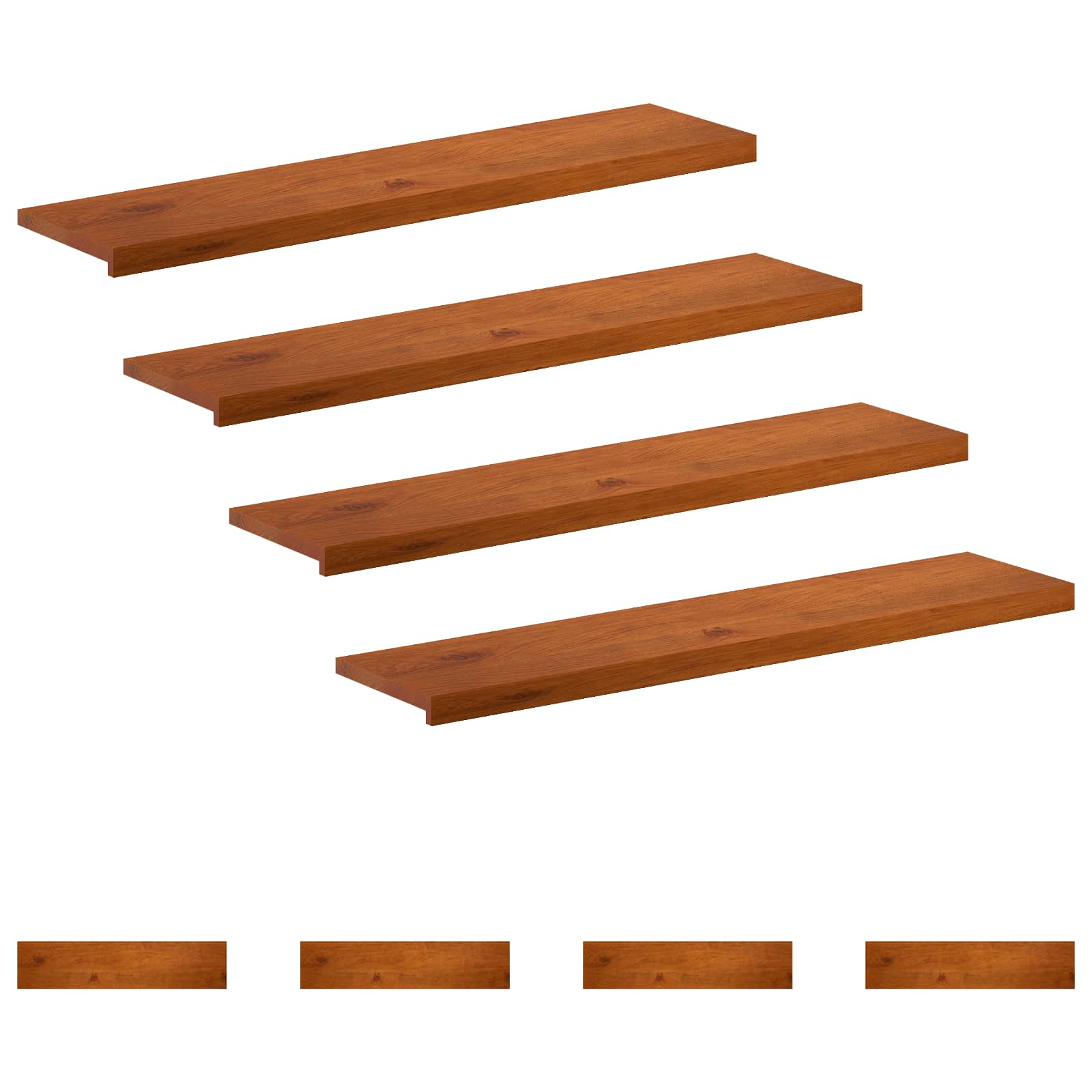 Gradini per Scale 8 pz 110 x 25 x 2 cm Marrone
