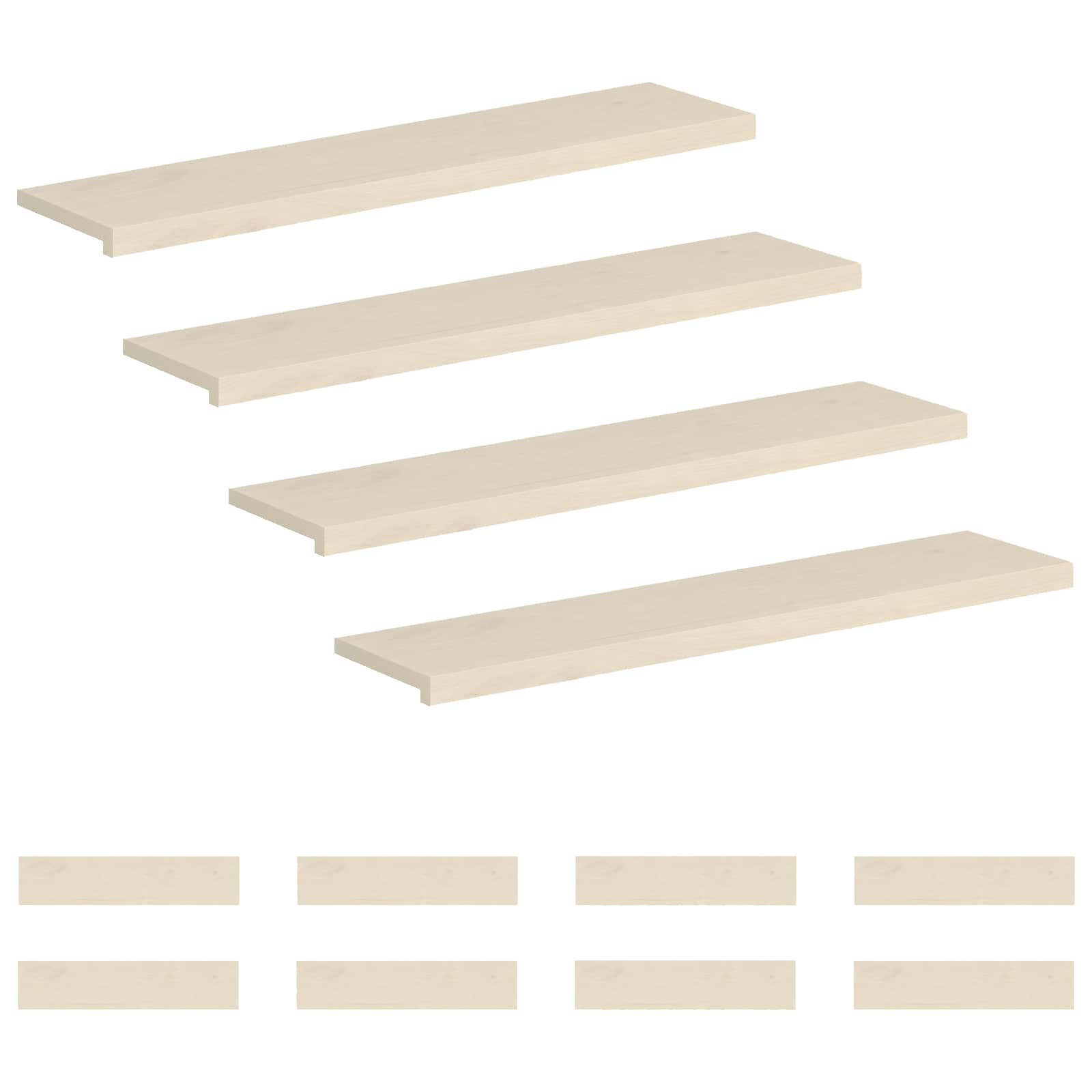 Gradini per Scale 12 pz 110 x 25 x 2 cm Bianco