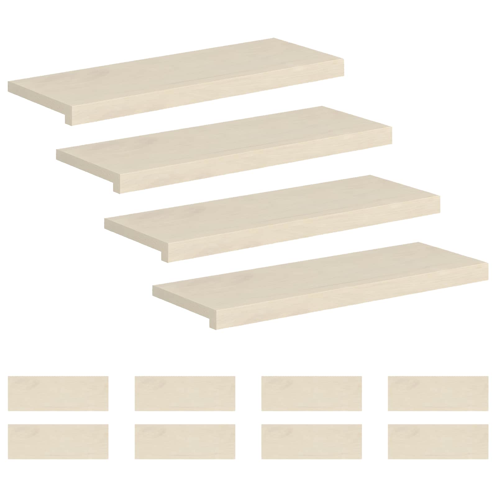 Gradini per Scale 12 pz 80 x 30 x 2 cm Bianco