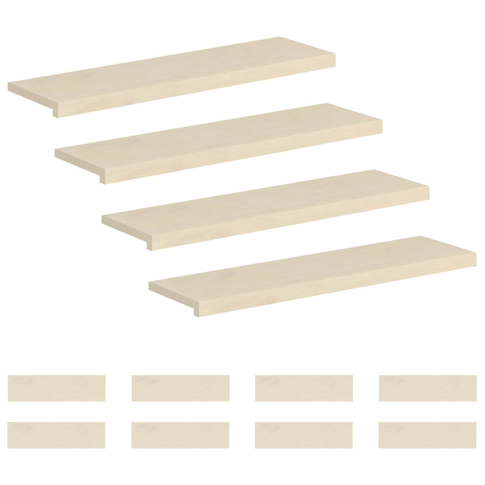 Gradini per Scale 12 pz 100 x 30 x 2 cm Bianco