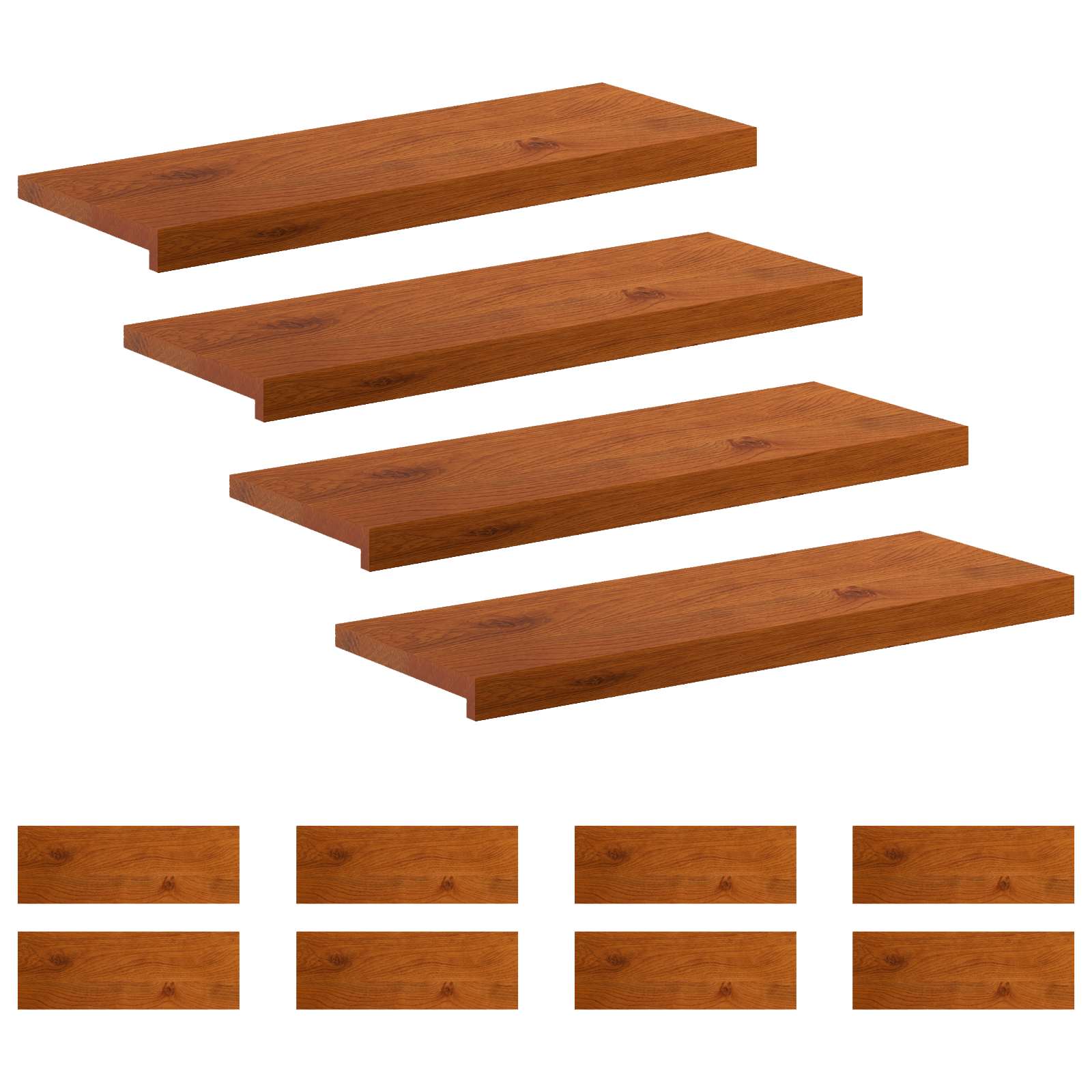 Gradini per Scale 12 pz 80 x 25 x 2 cm Marrone