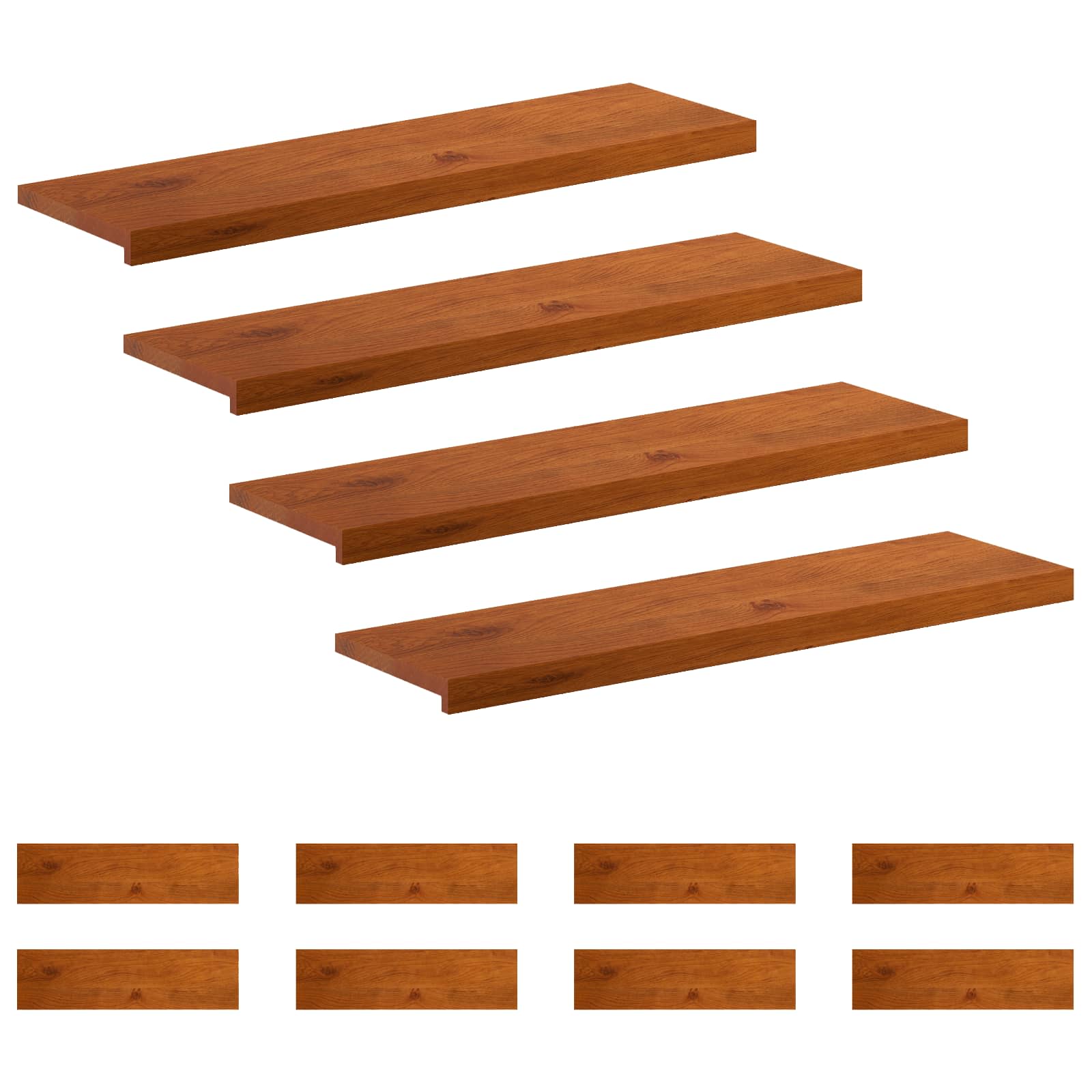 Gradini per Scale 12 pz 100 x 30 x 2 cm Marrone