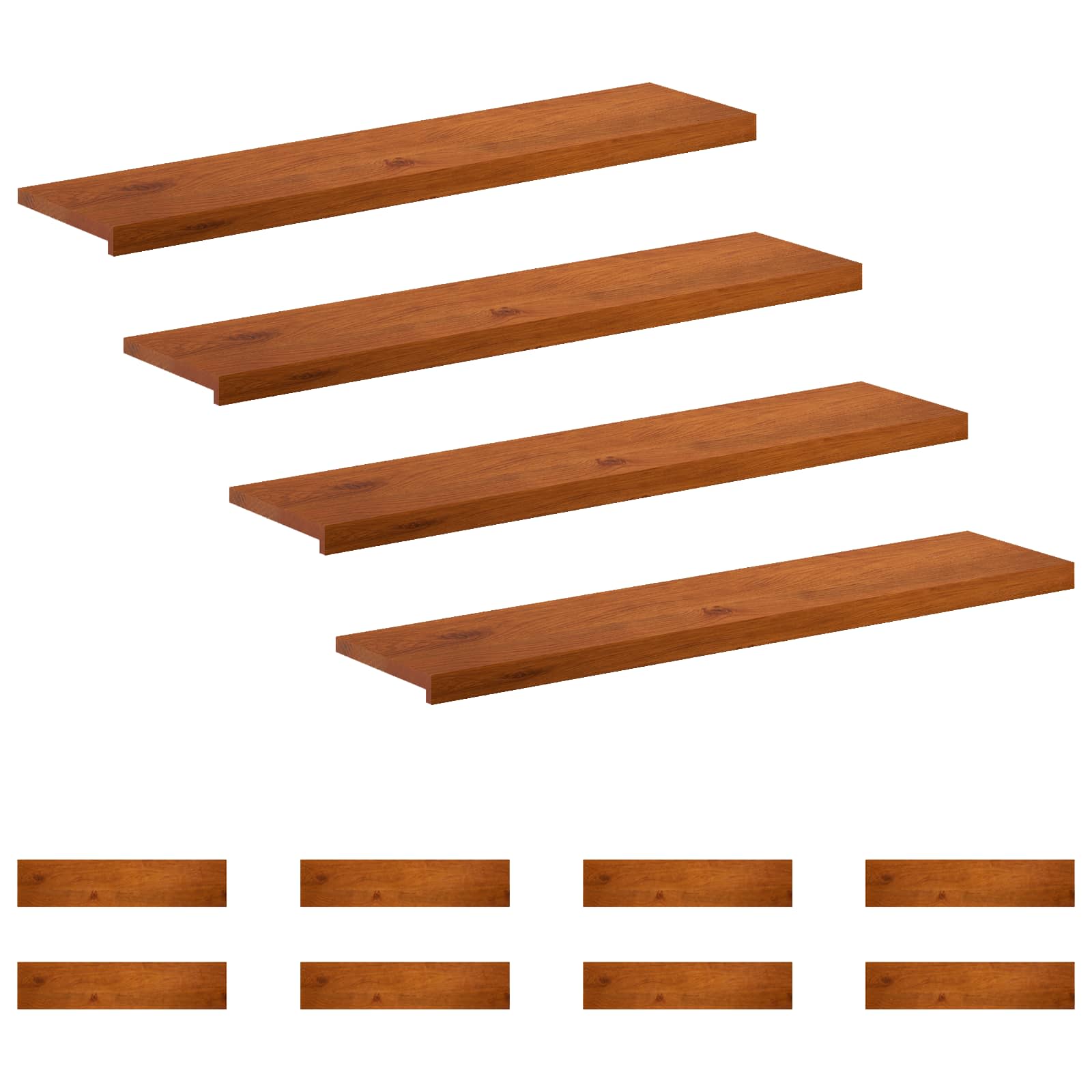Gradini per Scale 12 pz 110 x 30 x 2 cm Marrone