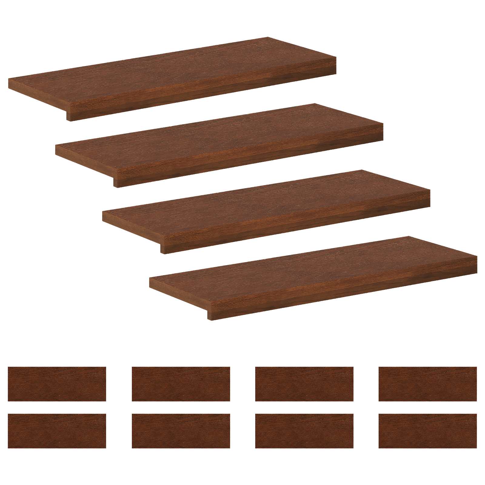 Gradini per Scale 12 pz 70 x 30 x 2 cm Marrone Scuro