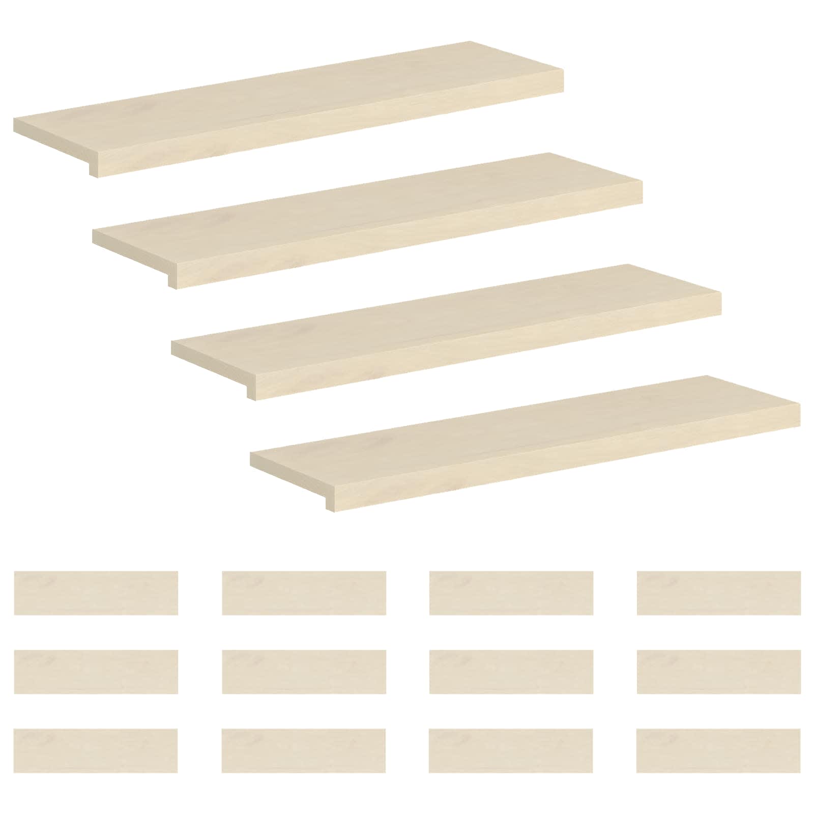Gradini per Scale 16 pz 100 x 25 x 2 cm Bianco