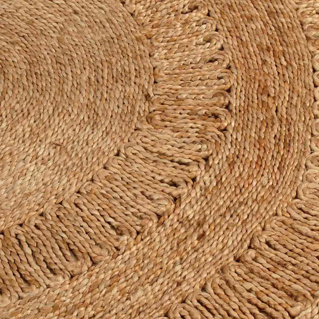Tappeto Lavorato a Mano in Juta Intrecciata 90 cm Rotondo