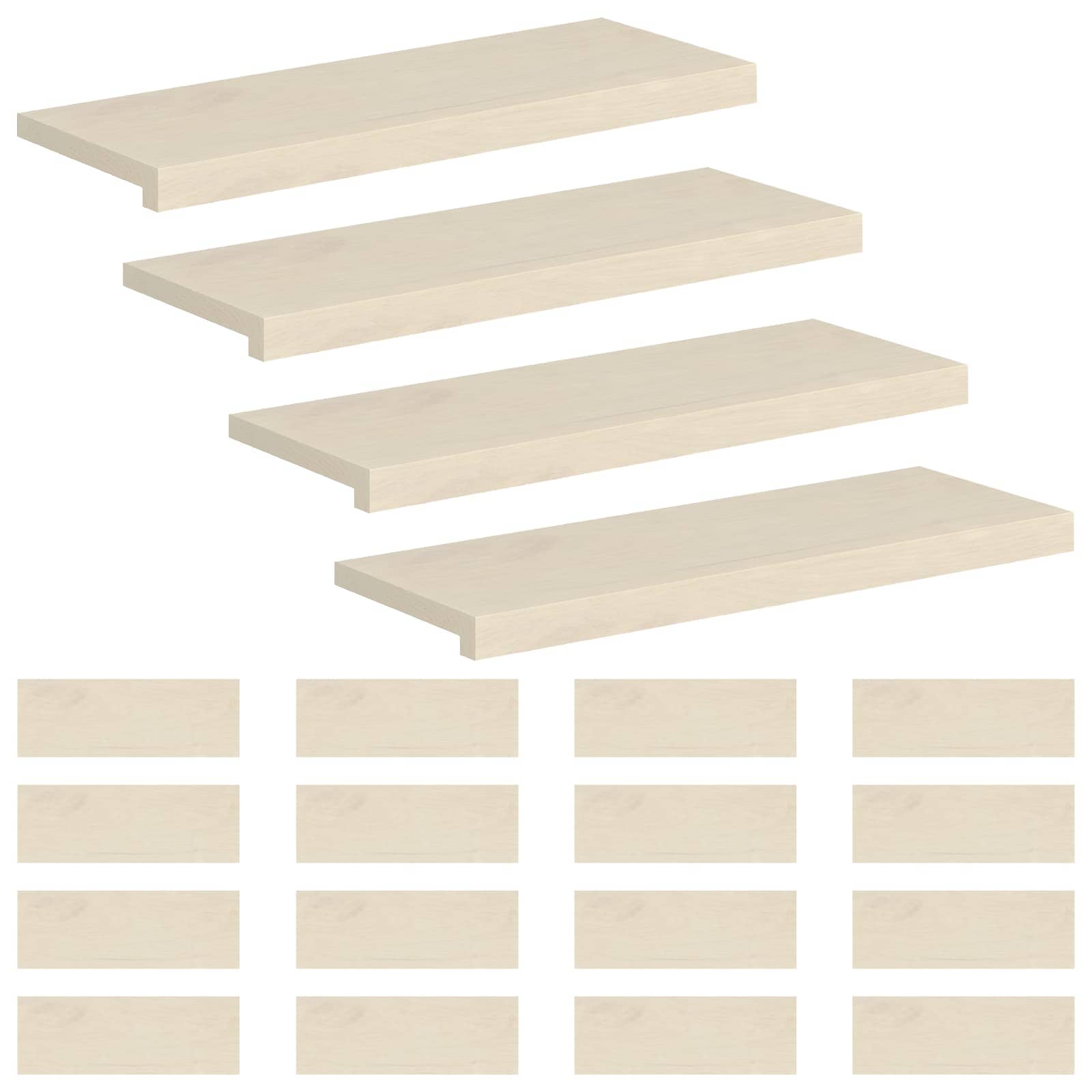 Gradini per Scale 20 pz 80 x 25 x 2 cm Bianco