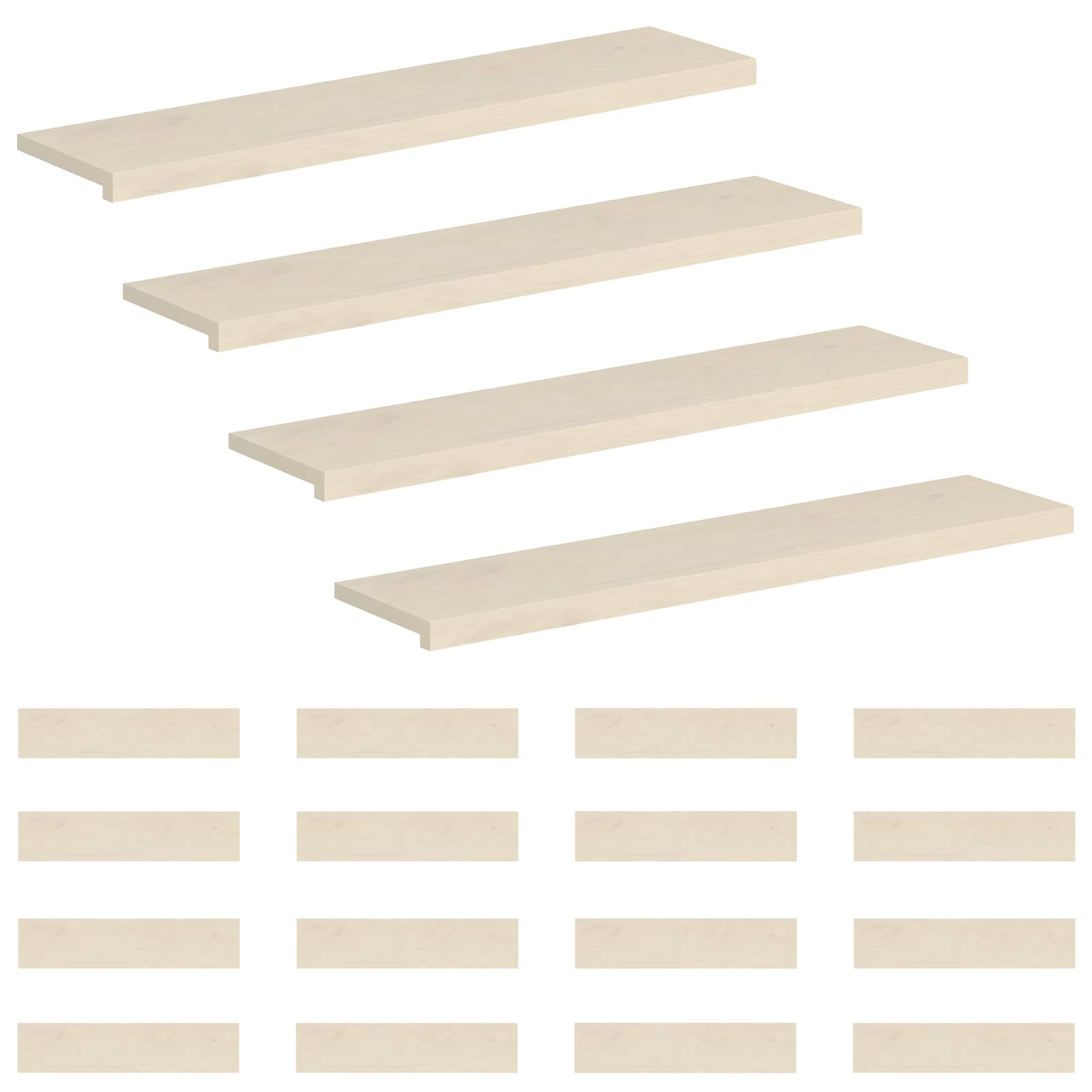 Gradini per Scale 20 pz 110 x 25 x 2 cm Bianco
