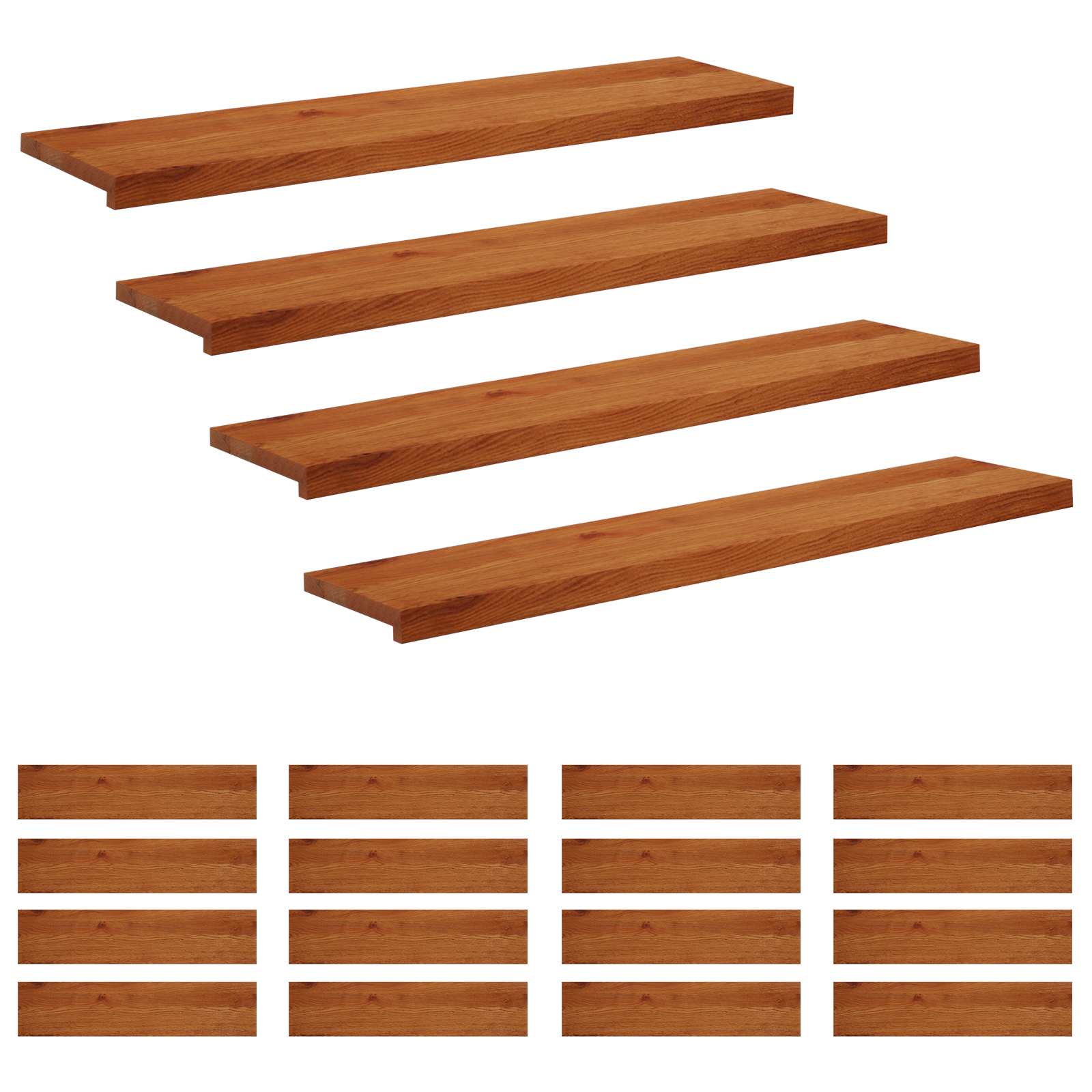 Gradini per Scale 20 pz 110 x 25 x 2 cm Marrone