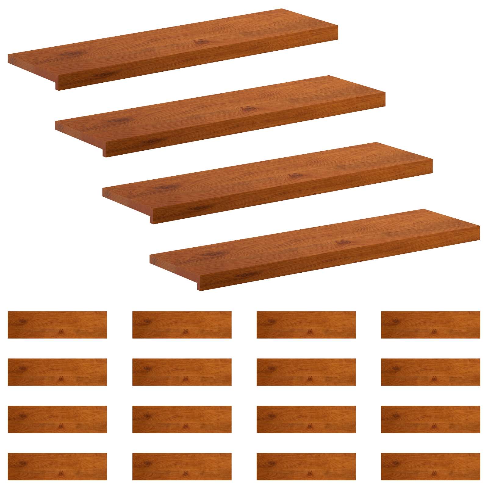 Gradini per Scale 20 pz 100 x 30 x 2 cm Marrone