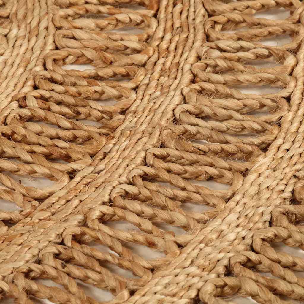 Tappeto Lavorato a Mano in Juta Intrecciata 90 cm Rotondo