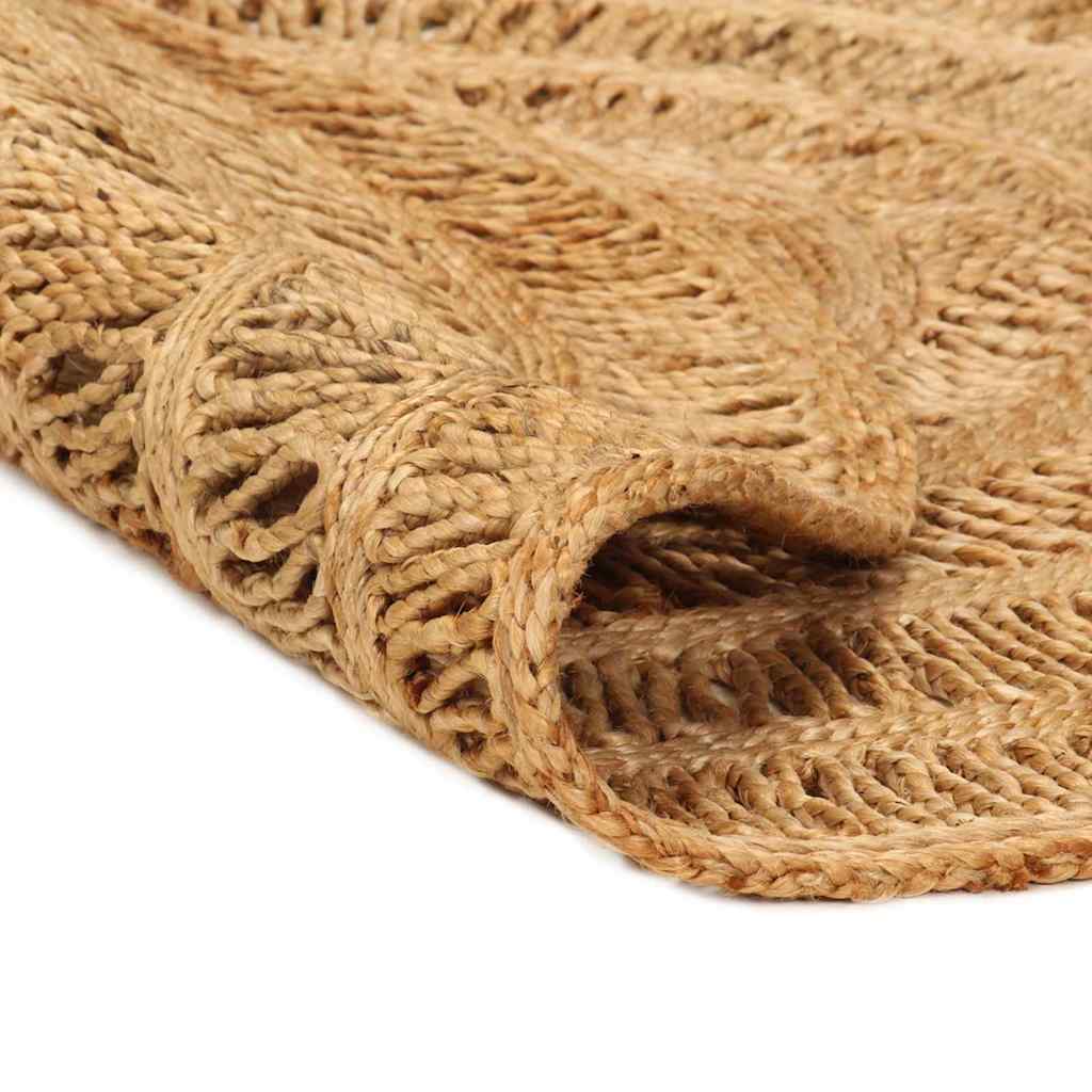 Tappeto Lavorato a Mano in Juta Intrecciata 90 cm Rotondo