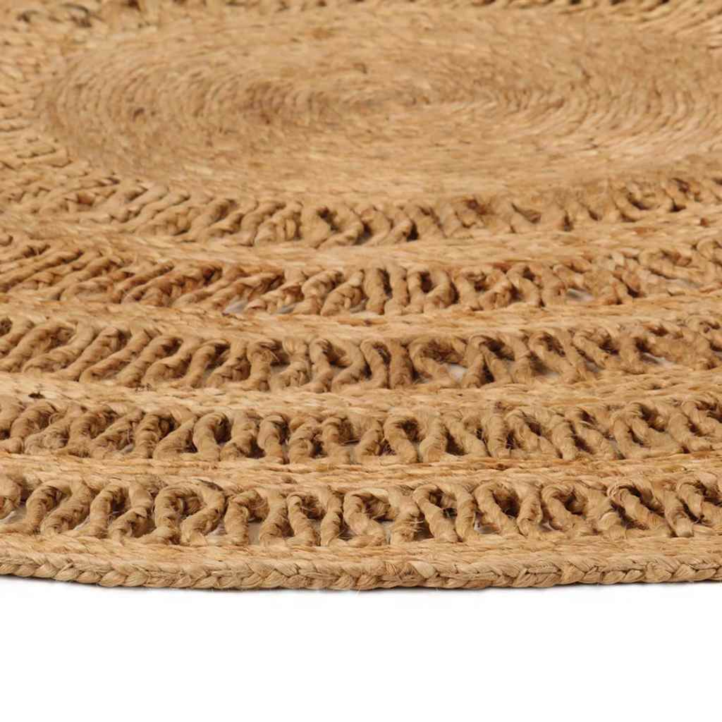 Tappeto Lavorato a Mano in Juta Intrecciata 150 cm Rotondo