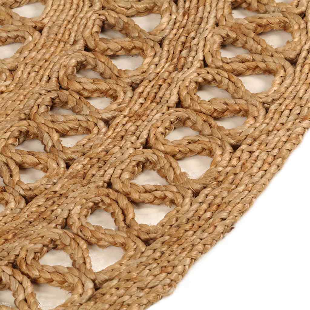 Tappeto Lavorato a Mano in Juta Intrecciata 90 cm Rotondo