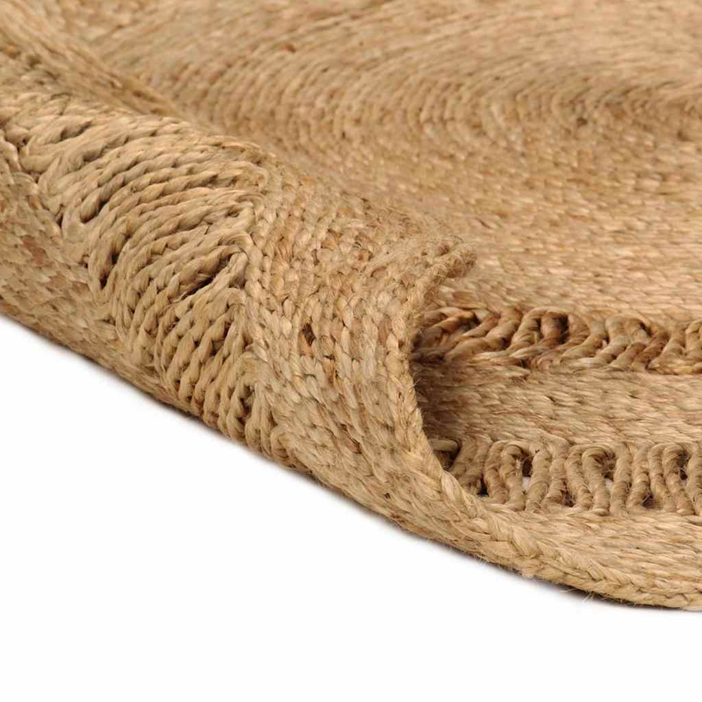 Tappeto Lavorato a Mano in Juta Intrecciata 180 cm Rotondo