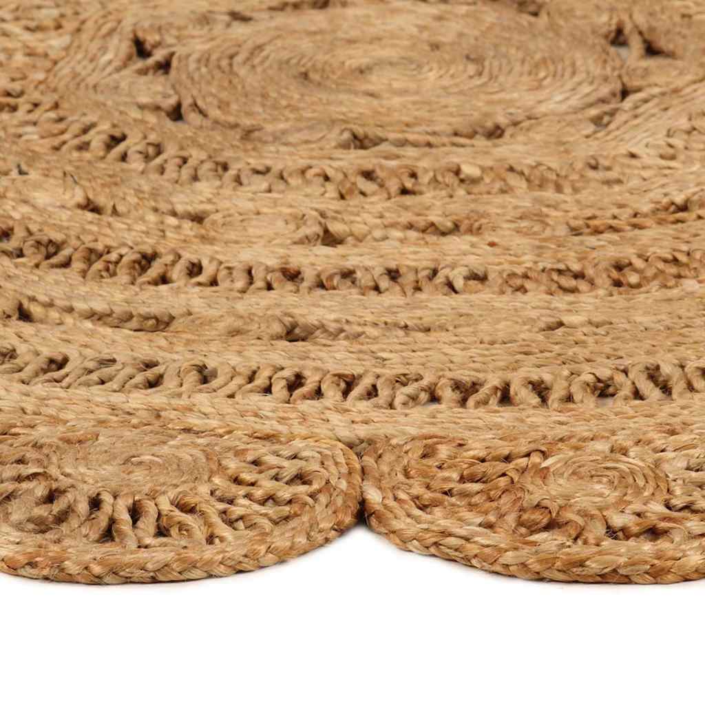 Tappeto Lavorato a Mano in Juta Intrecciata 120 cm Rotondo