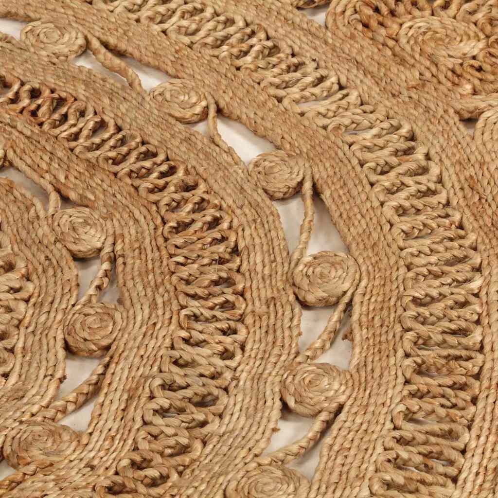 Tappeto Lavorato a Mano in Juta Intrecciata 120 cm Rotondo