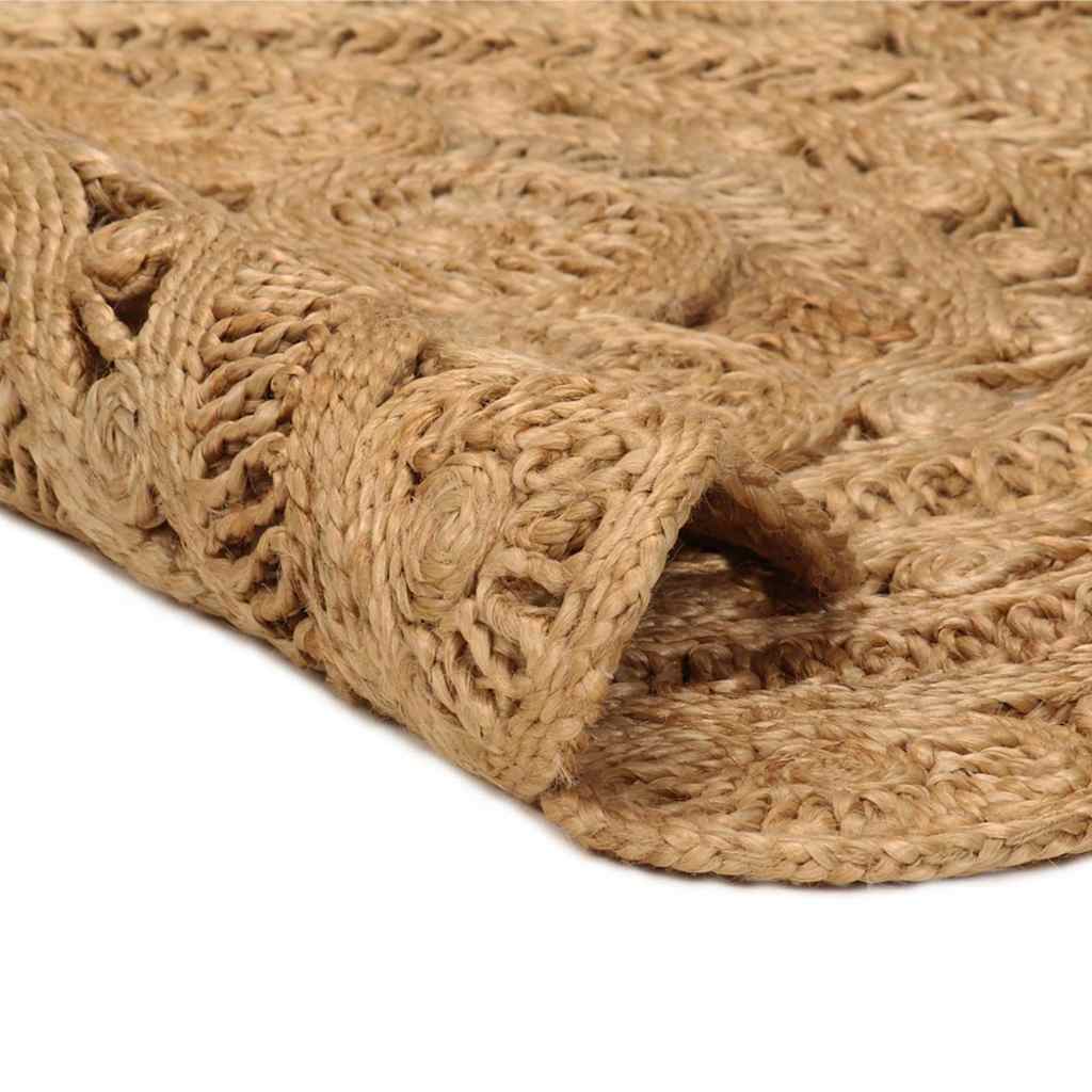 Tappeto Lavorato a Mano in Juta Intrecciata 180 cm Rotondo
