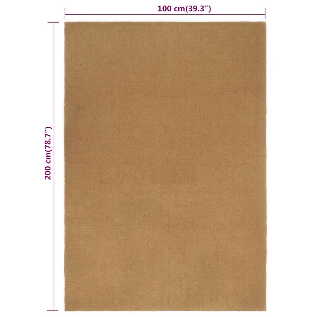 tappeto antiscivolo 100x200 cm Iuta Rettangolare
