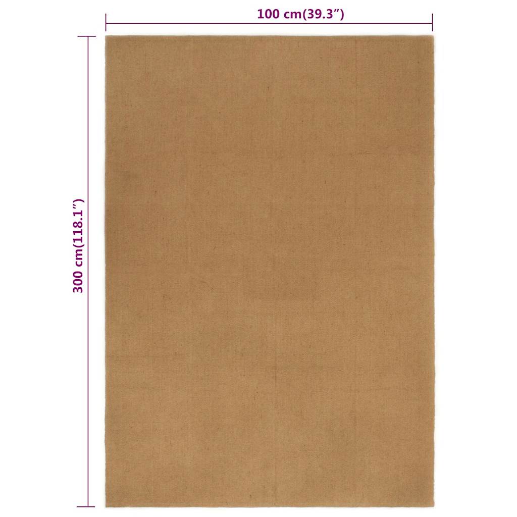 tappeto antiscivolo 100x300 cm Iuta Rettangolare