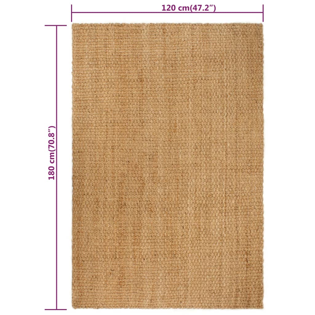 Tappeto Rettangolare Naturale 120x180 cm in Juta