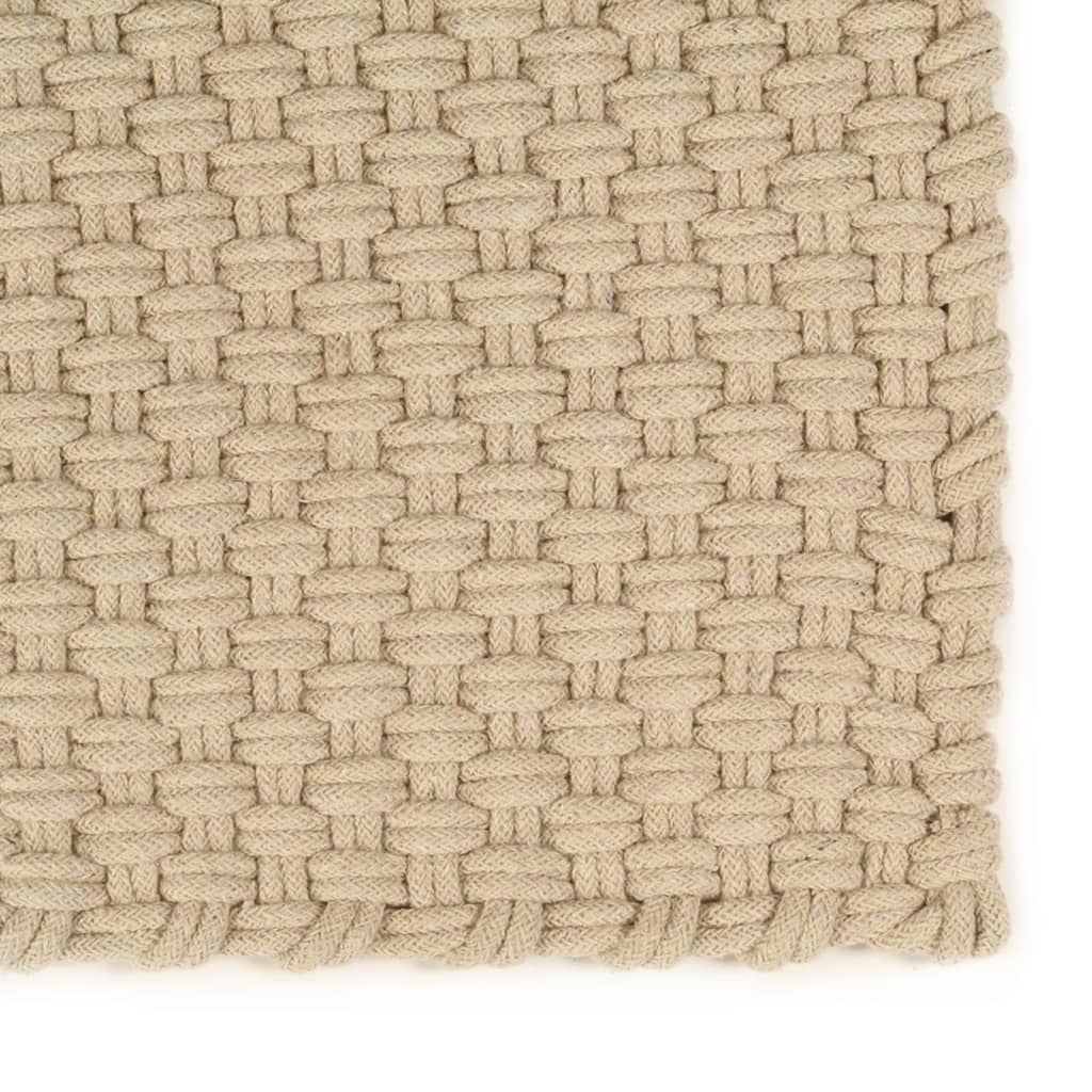 Tappeto Rettangolare Naturale 80x160 cm in Cotone