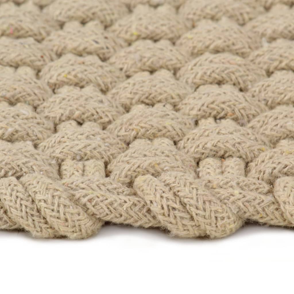 Tappeto Rettangolare Naturale 80x160 cm in Cotone