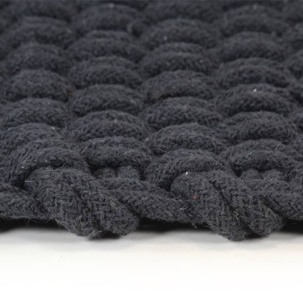 Tappeto Rettangolare Antracite 160x230 cm in Cotone