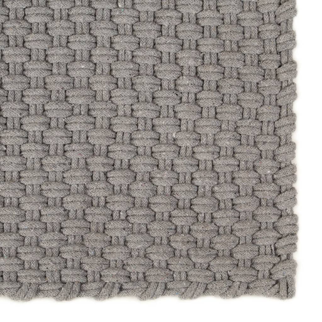 Tappeto Rettangolare Grigio 80x160 cm in Cotone