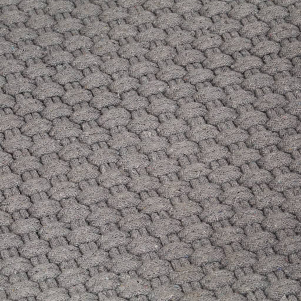 Tappeto Rettangolare Grigio 120x180 cm in Cotone