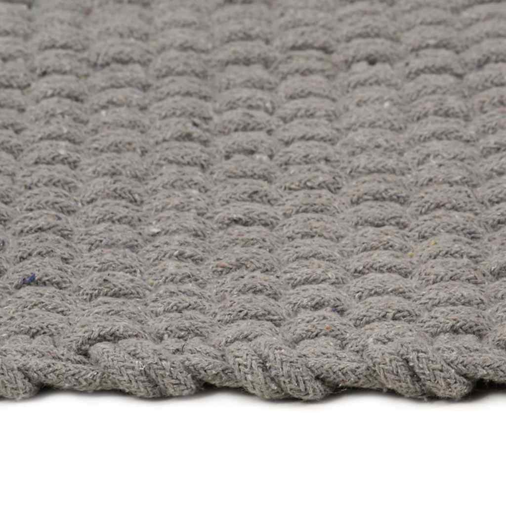 Tappeto Rettangolare Grigio 180x250 cm in Cotone
