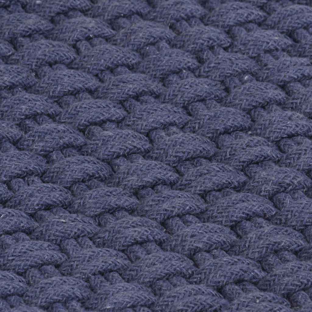 Tappeto Rettangolare Blu Marino 200x300 cm in Cotone