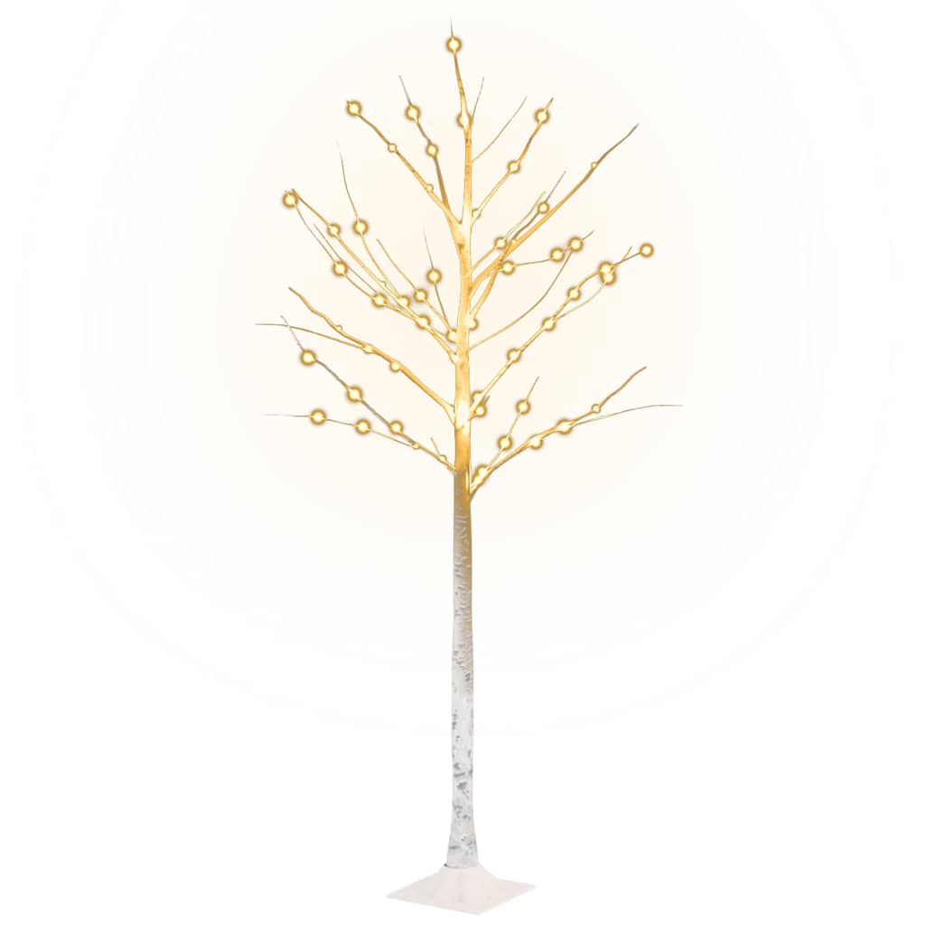 Betulla con LED Bianco Caldo 72 LED 150 cm