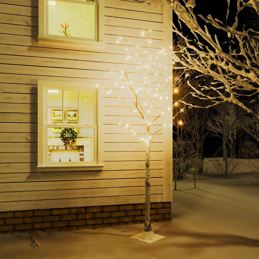 Betulla con LED Bianco Caldo 128 LED 220 cm