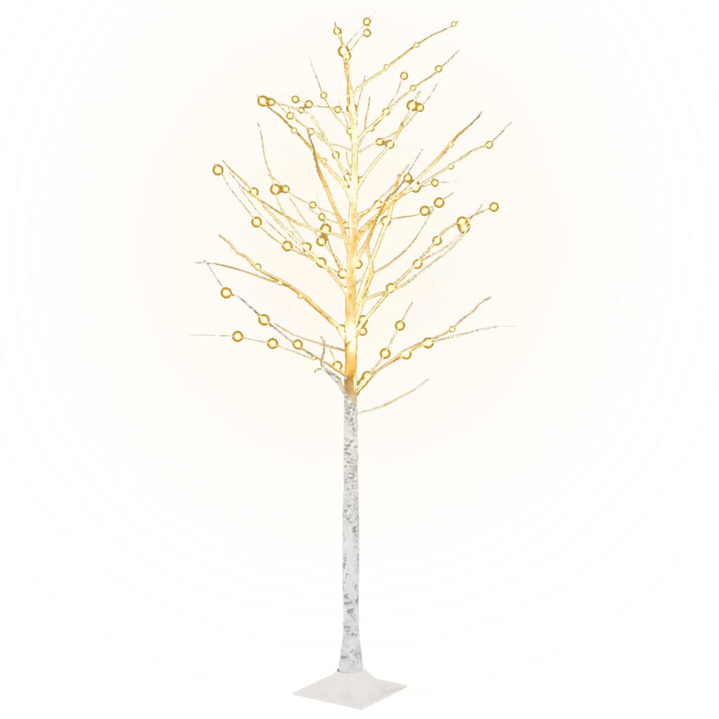 Betulla con LED Bianco Caldo 128 LED 220 cm