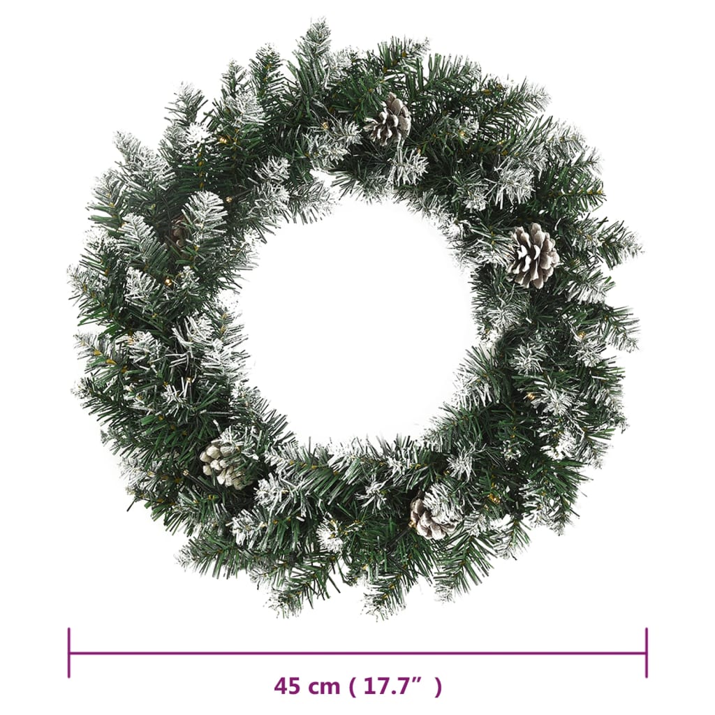 Ghirlanda Natalizia con Luci LED Verde 45 cm PVC