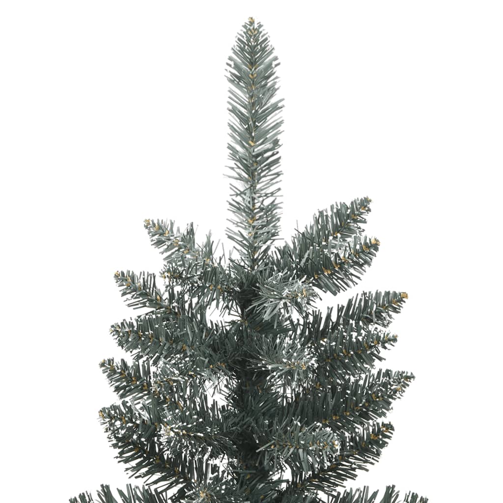 Albero di Natale Artificiale Sottile con Base Verde 210 cm PVC