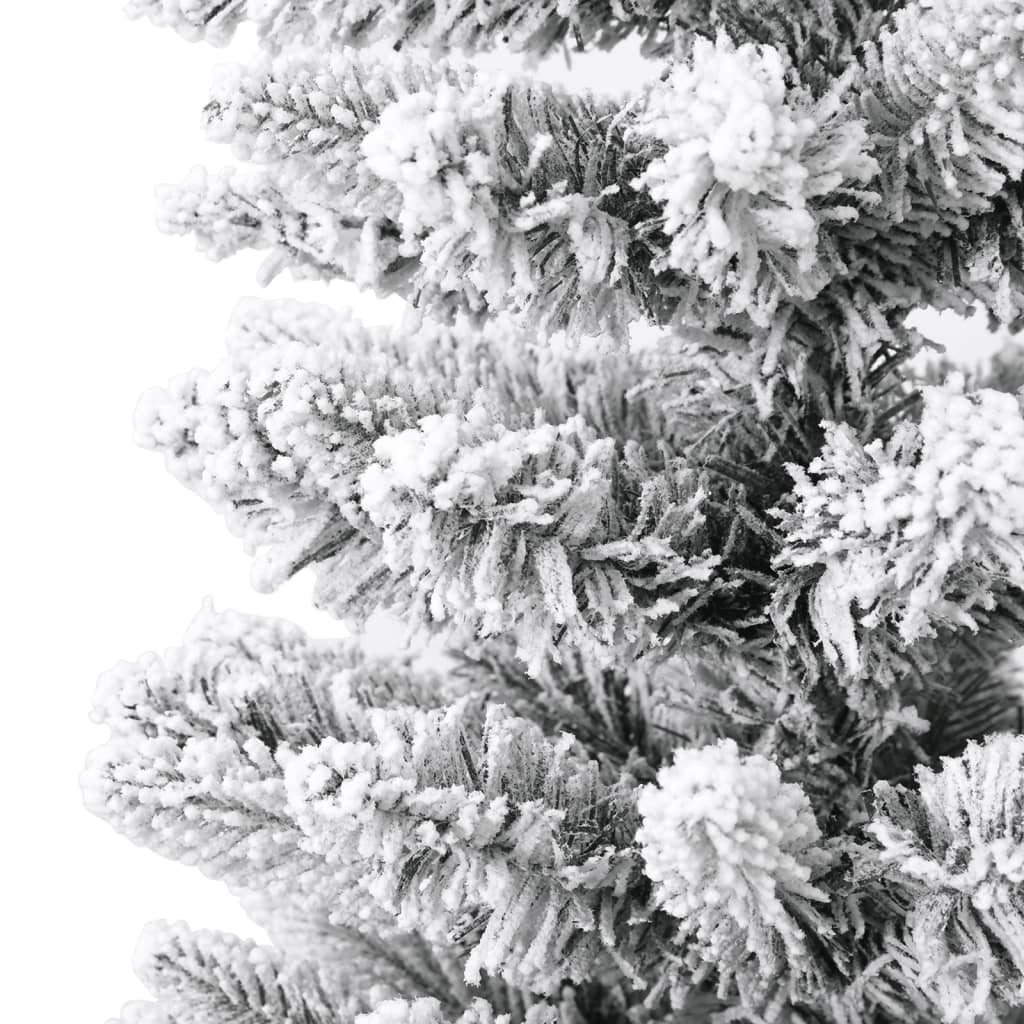 Albero Natale Artificiale Sottile Neve Floccata 150cm PVC e PE