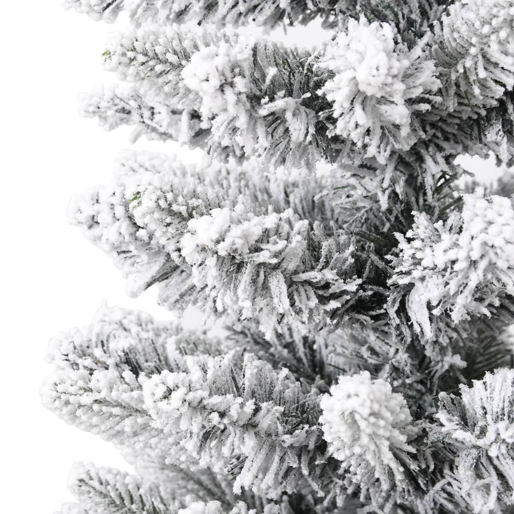 Albero Natale Artificiale Sottile Neve Floccata 180cm PVC e PE