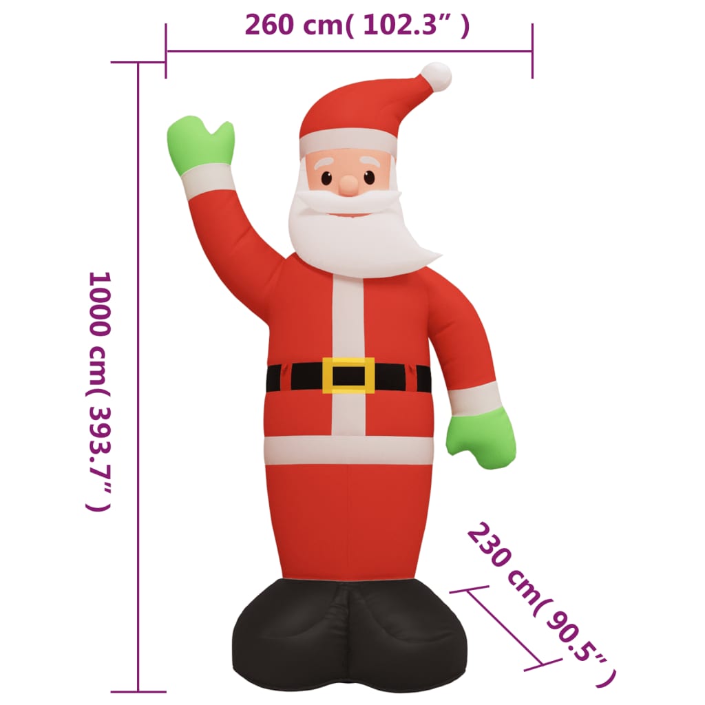 Babbo Natale Gonfiabile con LED 1000 cm