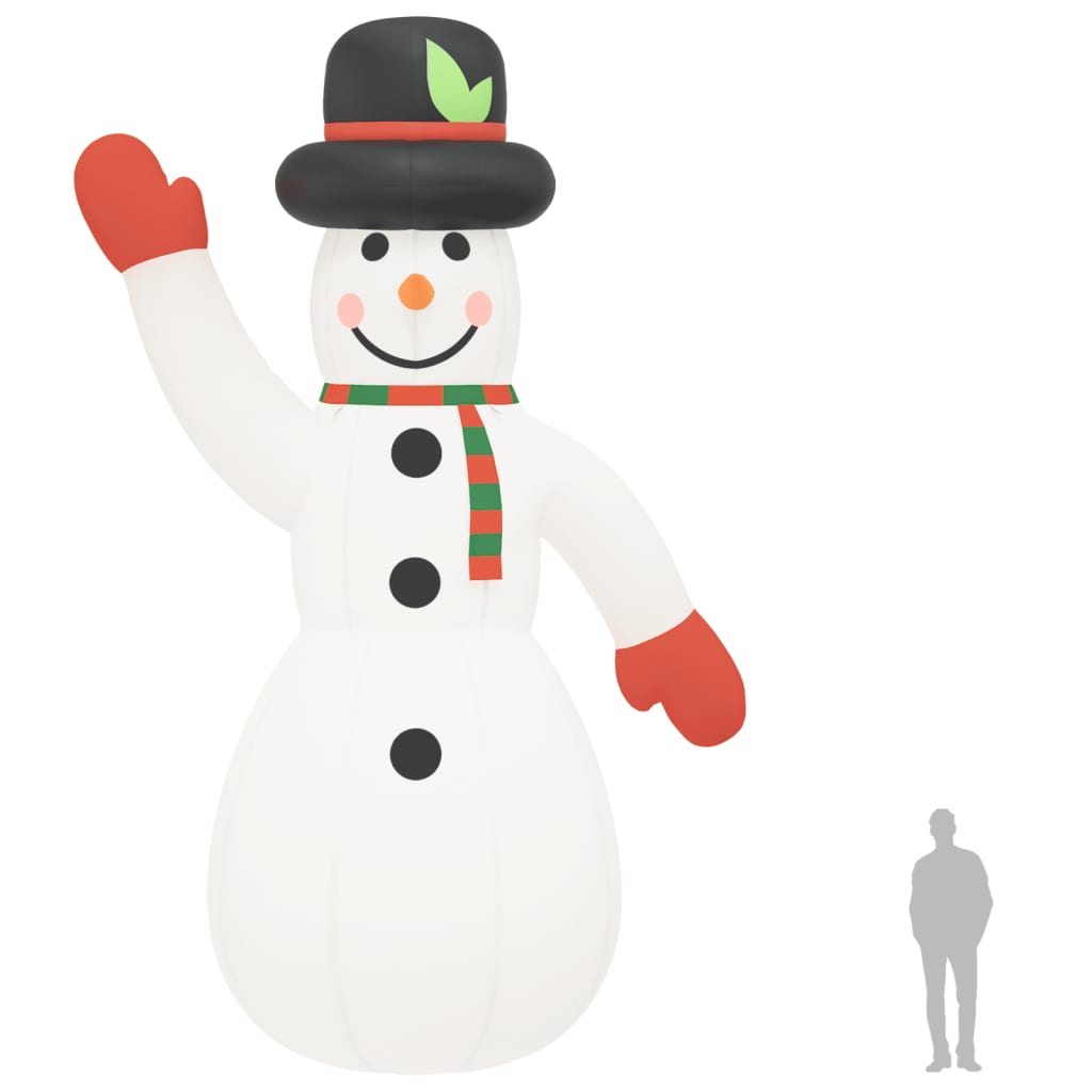 Pupazzo di Neve Natalizio Gonfiabile con LED 805 cm