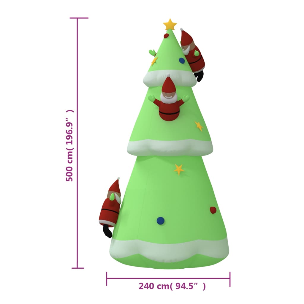 Albero di Natale Gonfiabile con LED 500 cm