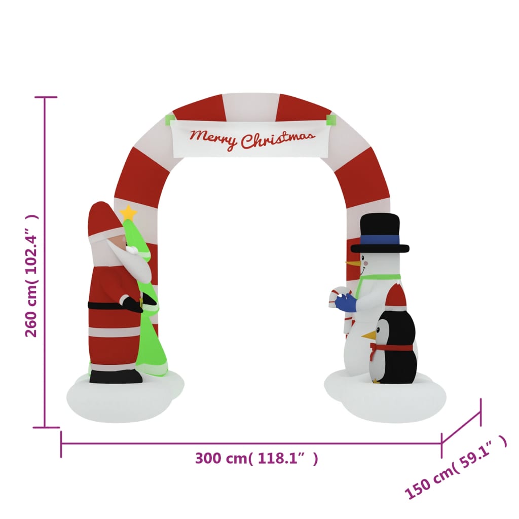 Ingresso ad Arco Gonfiabile con LED 260 cm