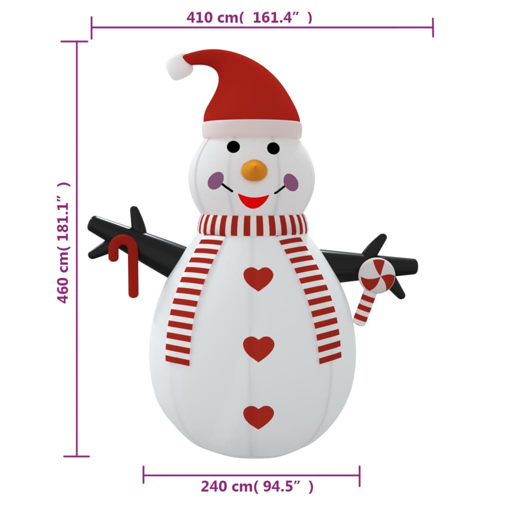 Pupazzo di Neve Gonfiabile con LED 460 cm