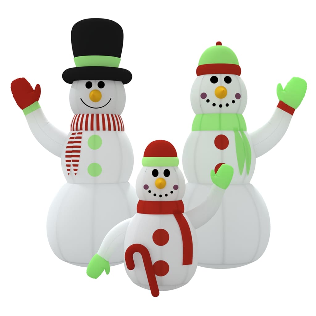 Famiglia di pupazzi di neve gonfiabili con LED 500 cm